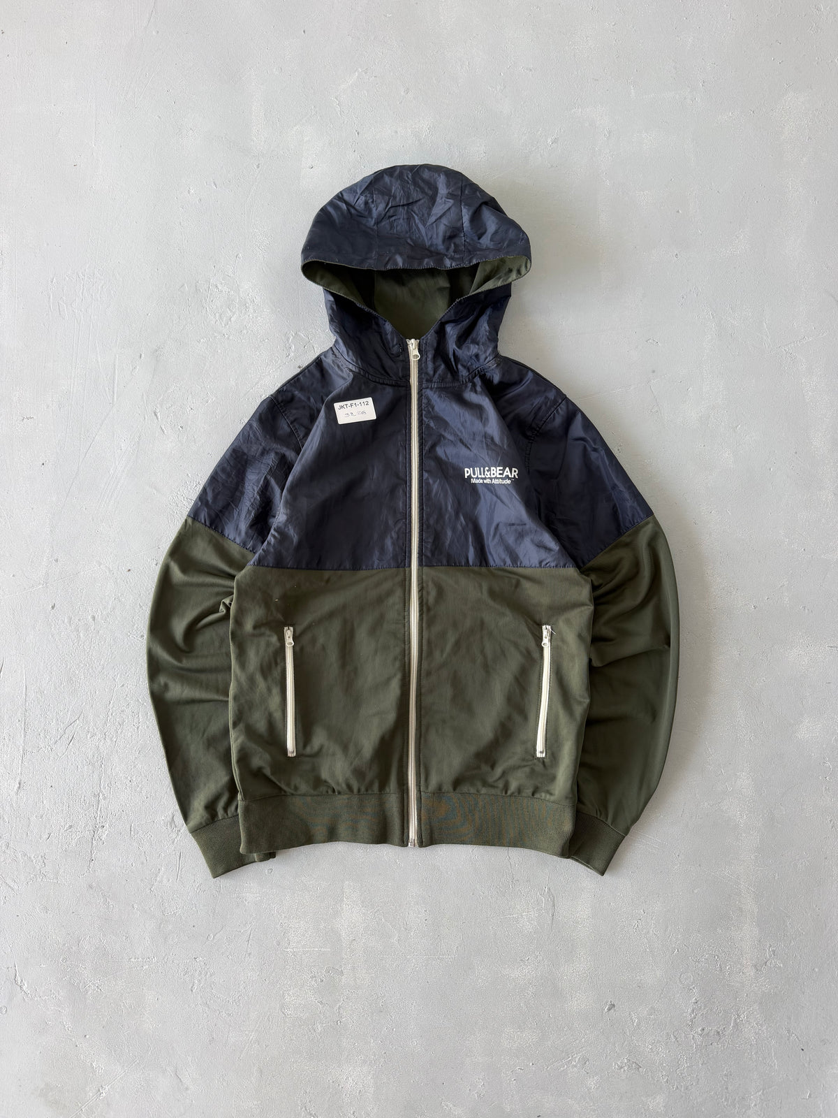 PULL & BEAR HOODED JACKET - S