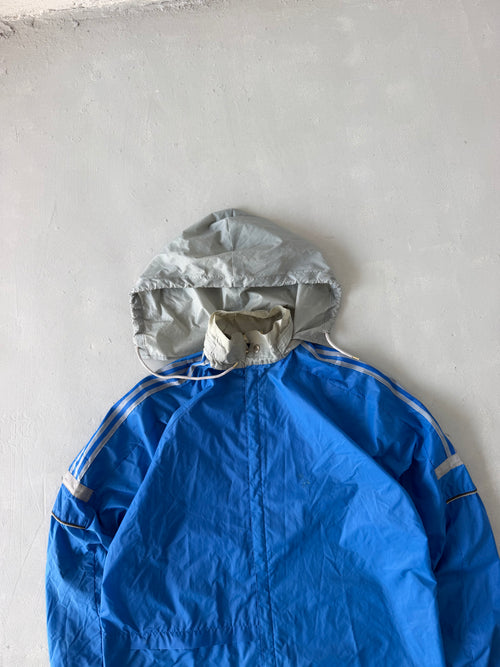80S ADIDAS HOODED JACKET - L