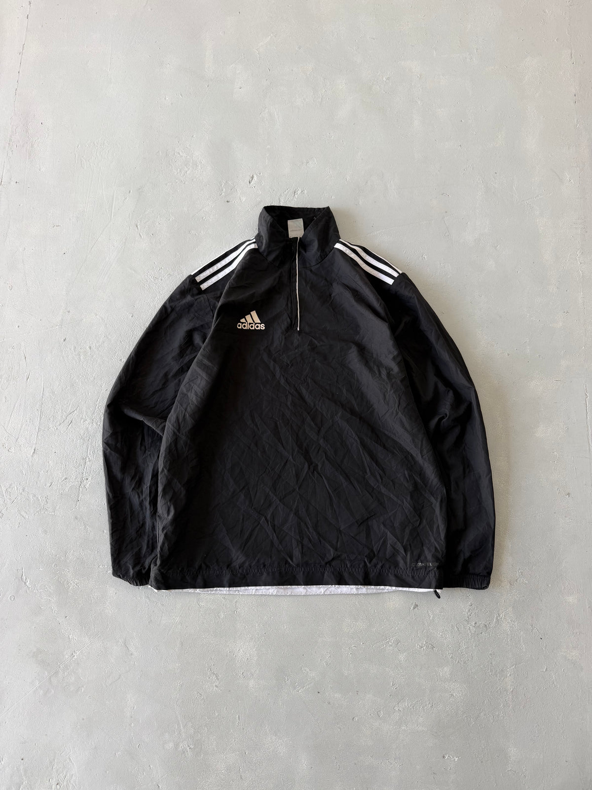 ADIDAS STRIPED 1/4 JACKET - L