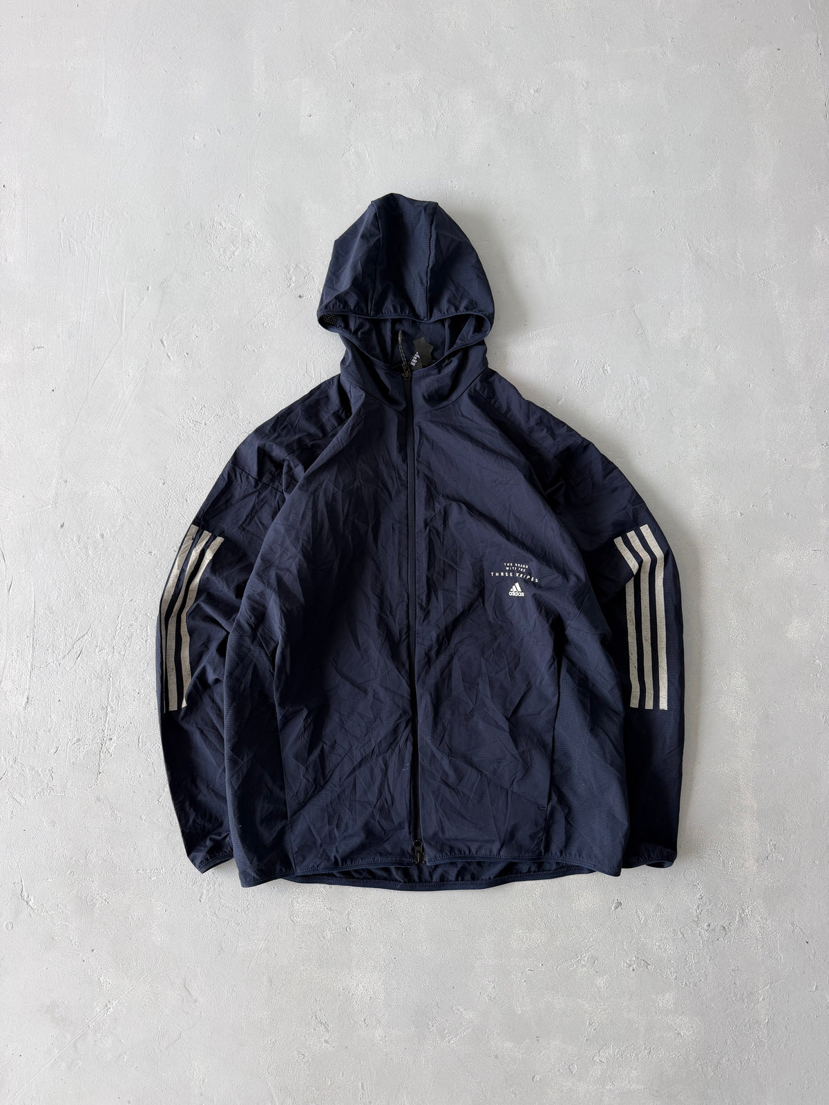 ADIDAS STRIPED HOODED JACKET -