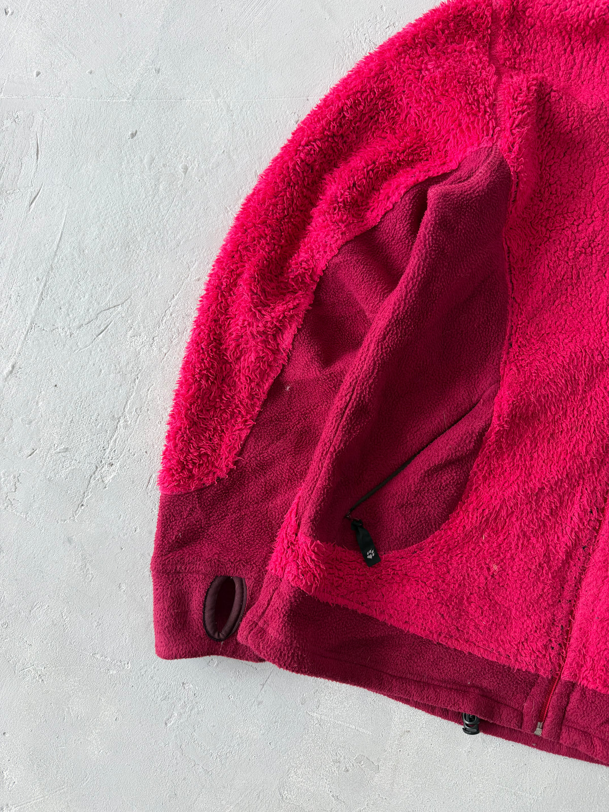 JACK WOLFSKIN HOODED FLEECE JACKET -