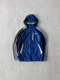 ADIDAS HOODED STRIPED JACKET - M