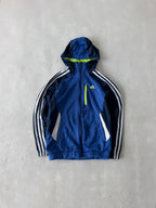 ADIDAS HOODED STRIPED JACKET - M