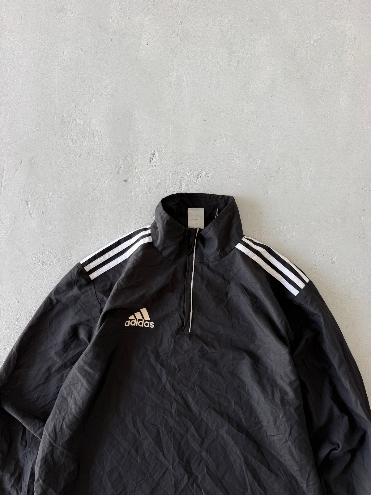 ADIDAS STRIPED 1/4 JACKET - L