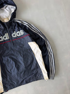 ADIDAS STRIPED SPELLOUT JACKET - M