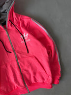 ADIDAS STRIPED HOODED JACKET - S