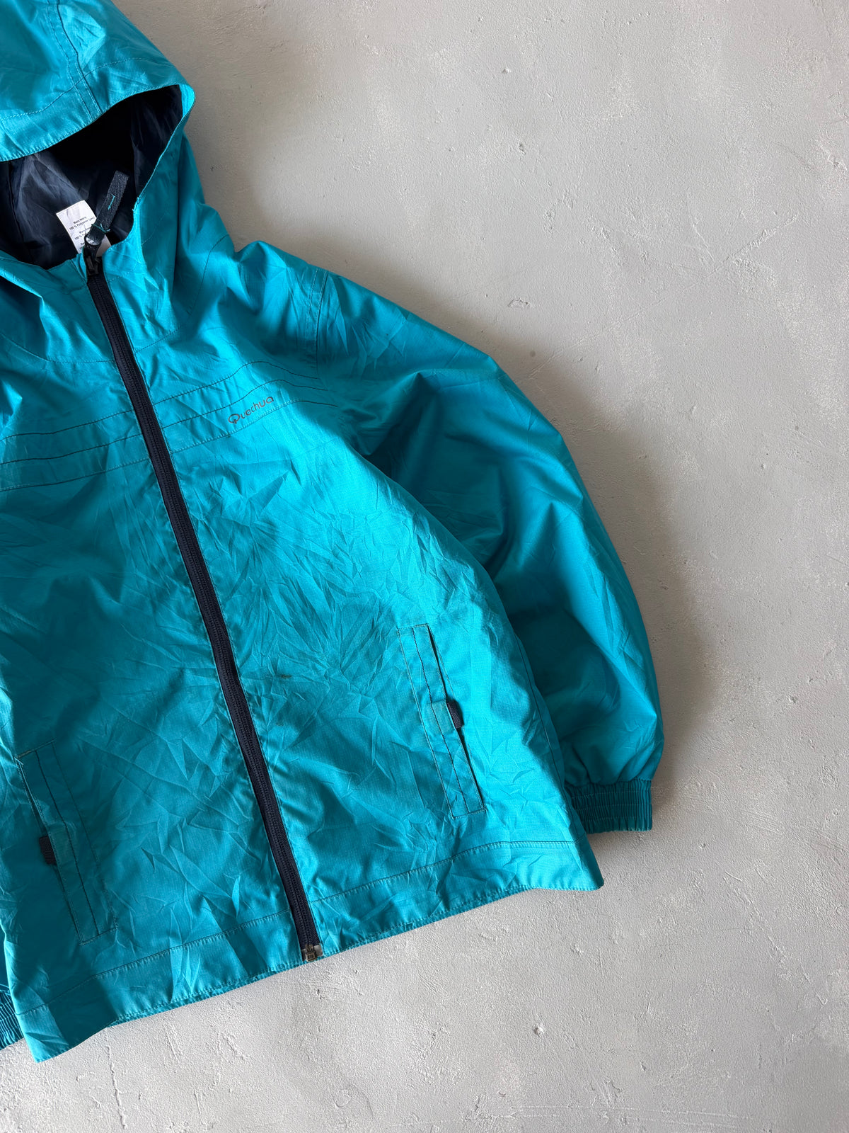 QUECHUA HOODED RAIN JACKET - XXS