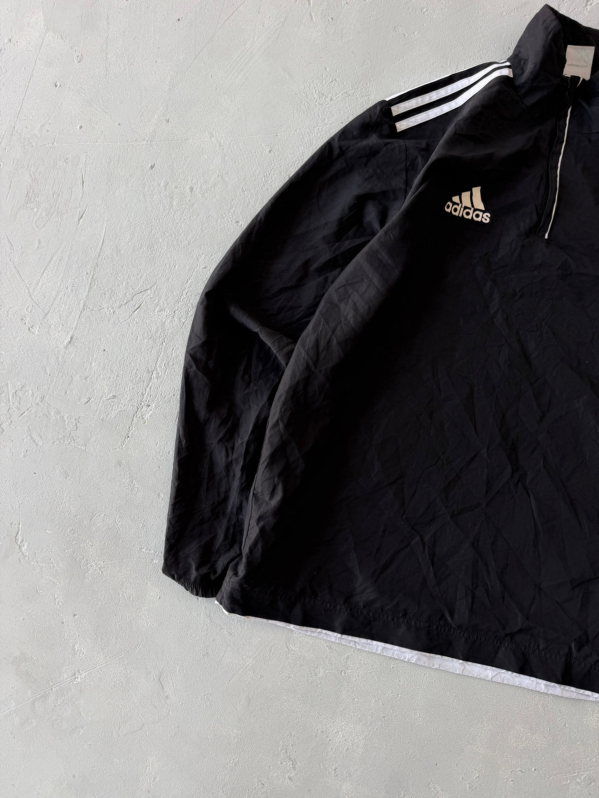 ADIDAS STRIPED 1/4 JACKET - L