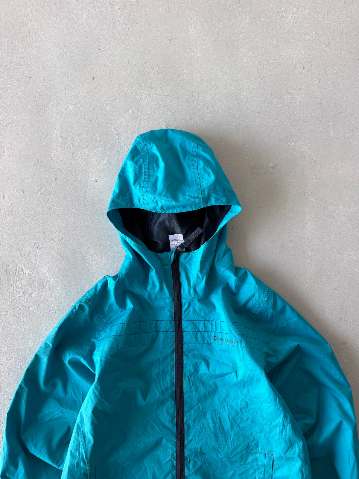 QUECHUA HOODED RAIN JACKET - XXS