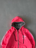 ADIDAS STRIPED HOODED JACKET - S