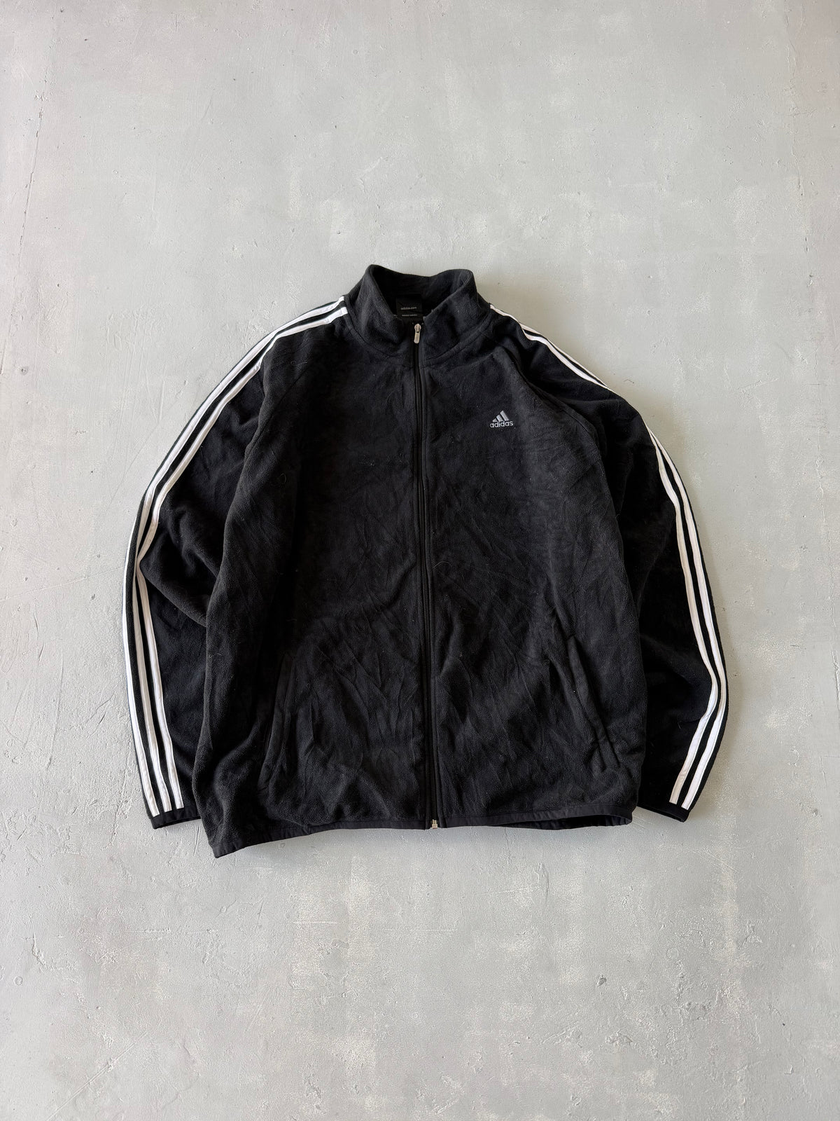 ADIDAS STRIPED FLEECE JACKET - XXL