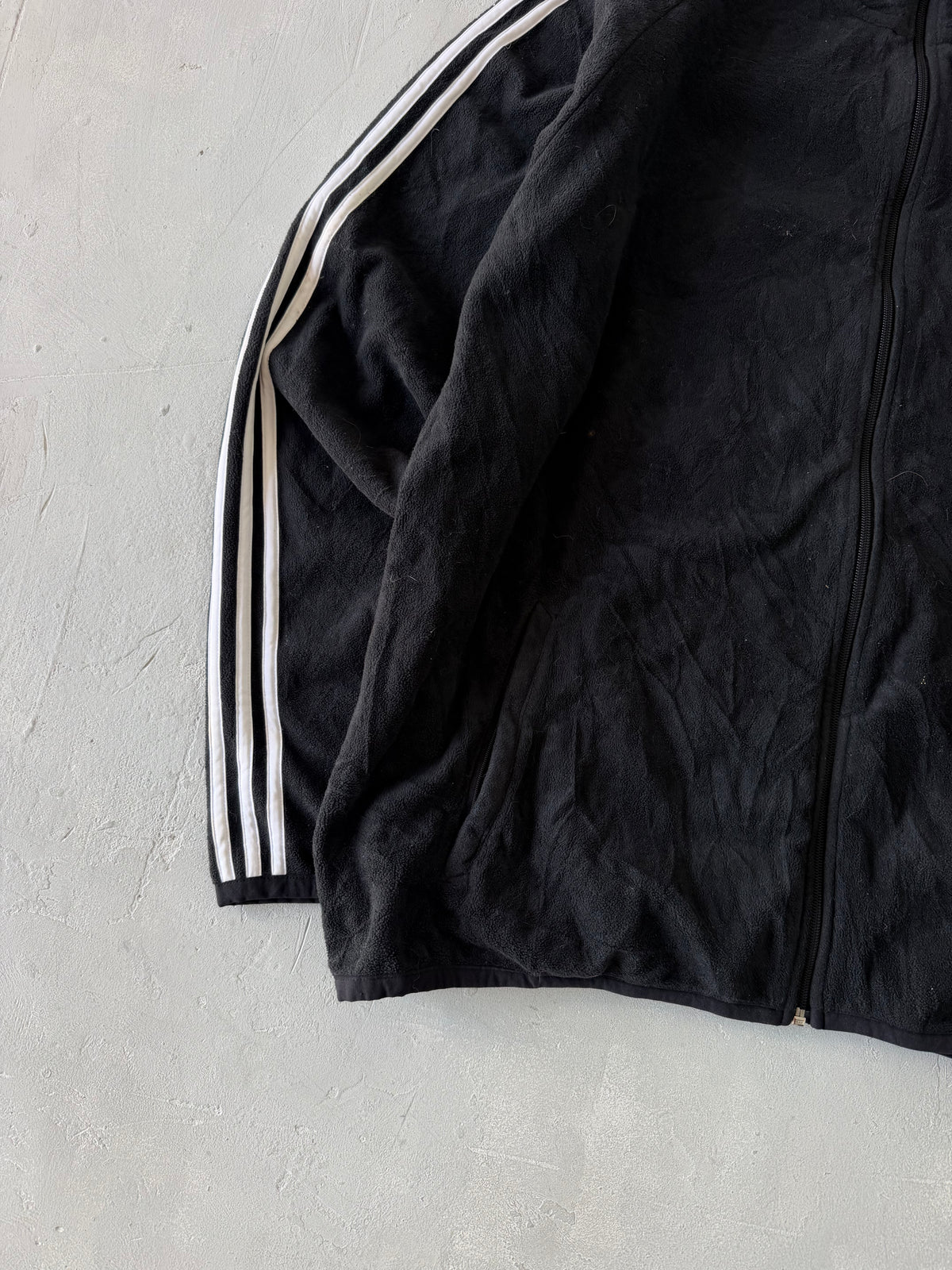 ADIDAS STRIPED FLEECE JACKET - XXL