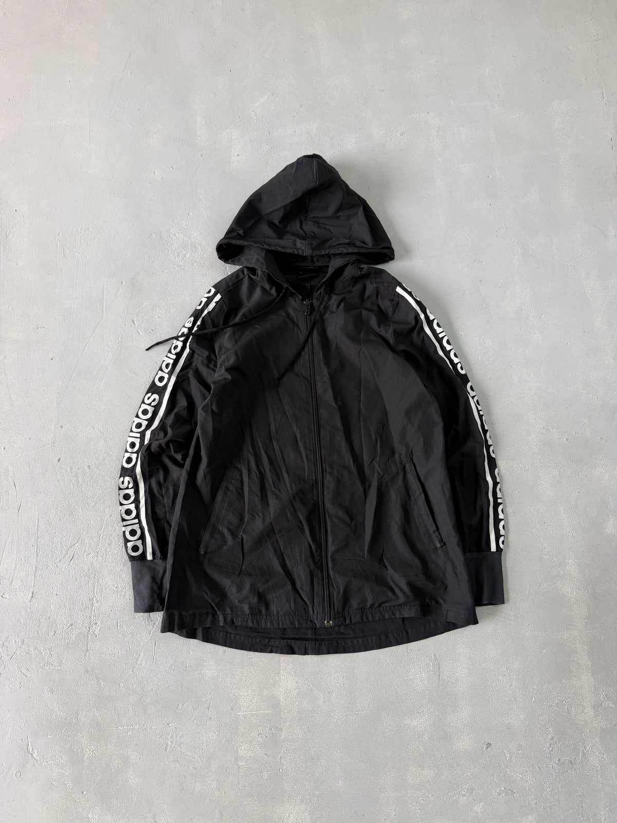 ADIDAS HOODED JACKET - M